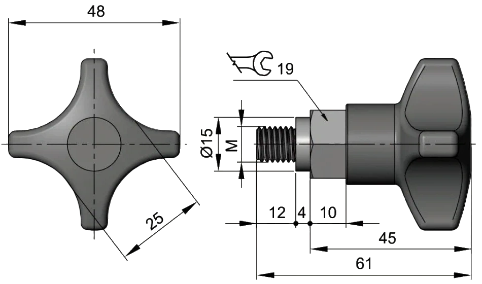 Ручка 8120570 - розміри